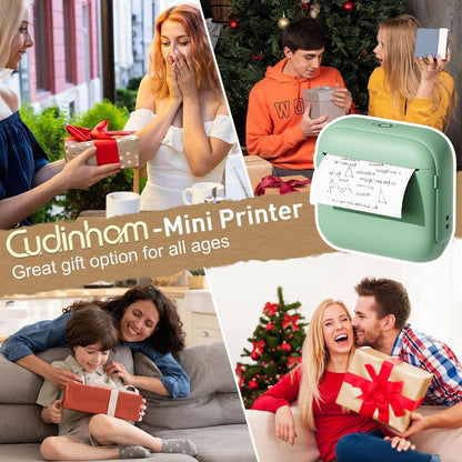 Mini Bluetooth Thermal Printer for Study, Journaling, and Labeling – Inkless Wireless Printing with App Control, Perfect for Students, DIY Lovers, and Home Organization Gifts (White)