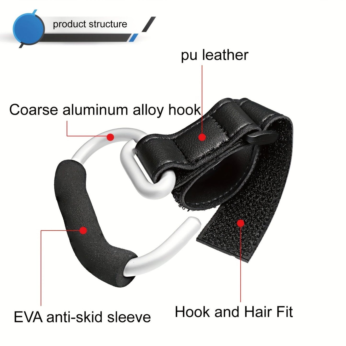 Universal Stroller Hooks with PU Leather Straps – Heavy-Duty Aluminum Baby Stroller Organizer for Hanging Bags, Purses, and Diaper Bags on Stroller Handles or Frames (2PCS（Brown）)