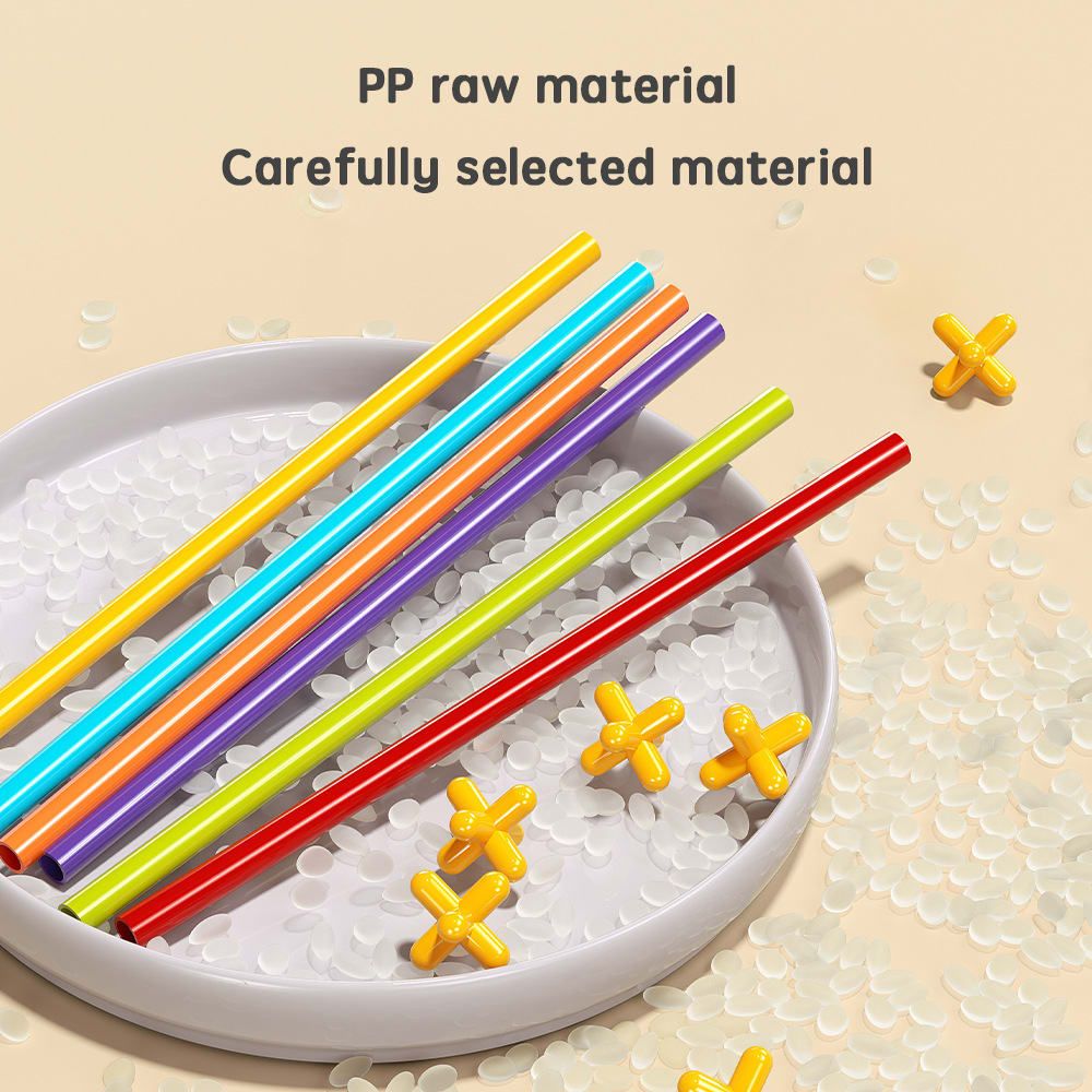 DIY Flexible Straw Building Blocks for Kids Ages 3-6, Creative Educational Construction Toy Set with Bendable Straws and Connectors, 112/242/723 Pieces for 3D Geometry and Imaginative Play (112PCS)
