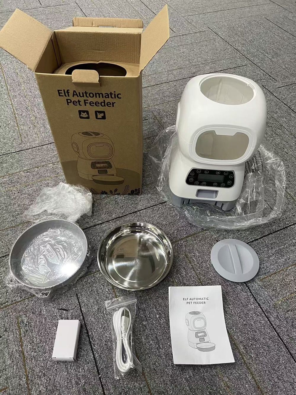 Smart Pet Automatic Feeder with 3.5L Capacity, Timed Portion Control, WiFi Remote Control, Voice Call Feature, Dual Power Supply for Cats and Small Dogs, Ideal for Indoor Use While You Are Away (A（No WiFi ）)