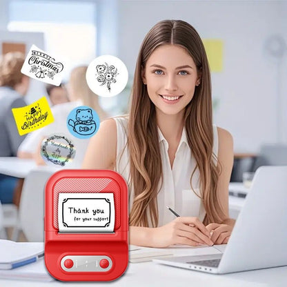 Portable Inkless Thermal Label Printer with Bluetooth Connectivity, Compatible with 12-58mm Paper Widths for Home Organization, Office Filing, Retail Pricing, and Creative Labeling Projects (White)