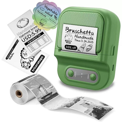 Portable Inkless Thermal Label Printer with Bluetooth Connectivity, Compatible with 12-58mm Paper Widths for Home Organization, Office Filing, Retail Pricing, and Creative Labeling Projects (White)