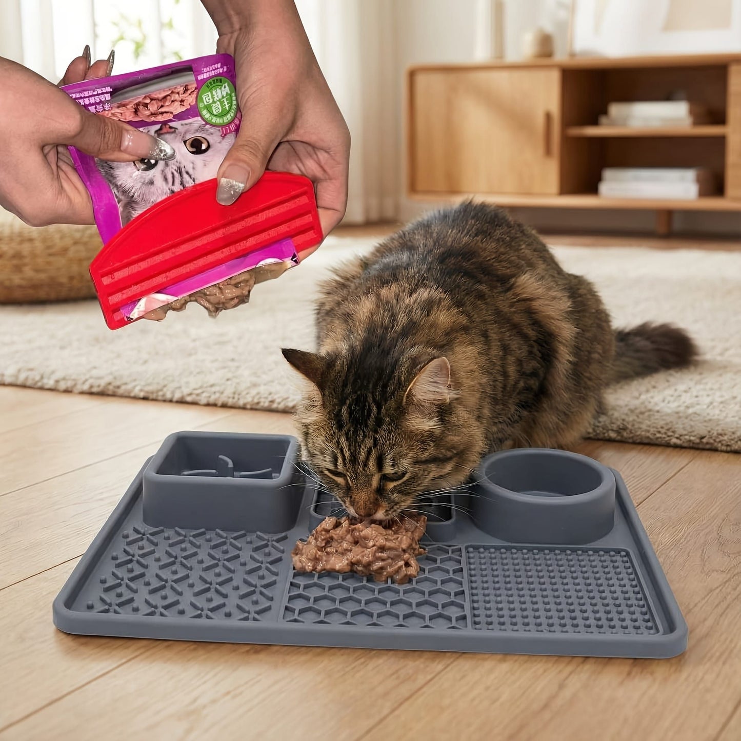 Pet Wet Food Pouch Scraper – Effortlessly squeeze every last bit of cat or dog wet food, paste, or puree from pouches without mess. Ideal for home feeding, this handy tool helps reduce waste and keeps hands clean during daily mealtime. (Chocolate)