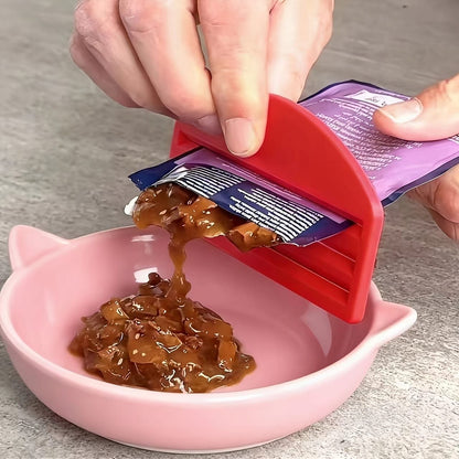 Pet Wet Food Pouch Scraper – Effortlessly squeeze every last bit of cat or dog wet food, paste, or puree from pouches without mess. Ideal for home feeding, this handy tool helps reduce waste and keeps hands clean during daily mealtime. (Silver)