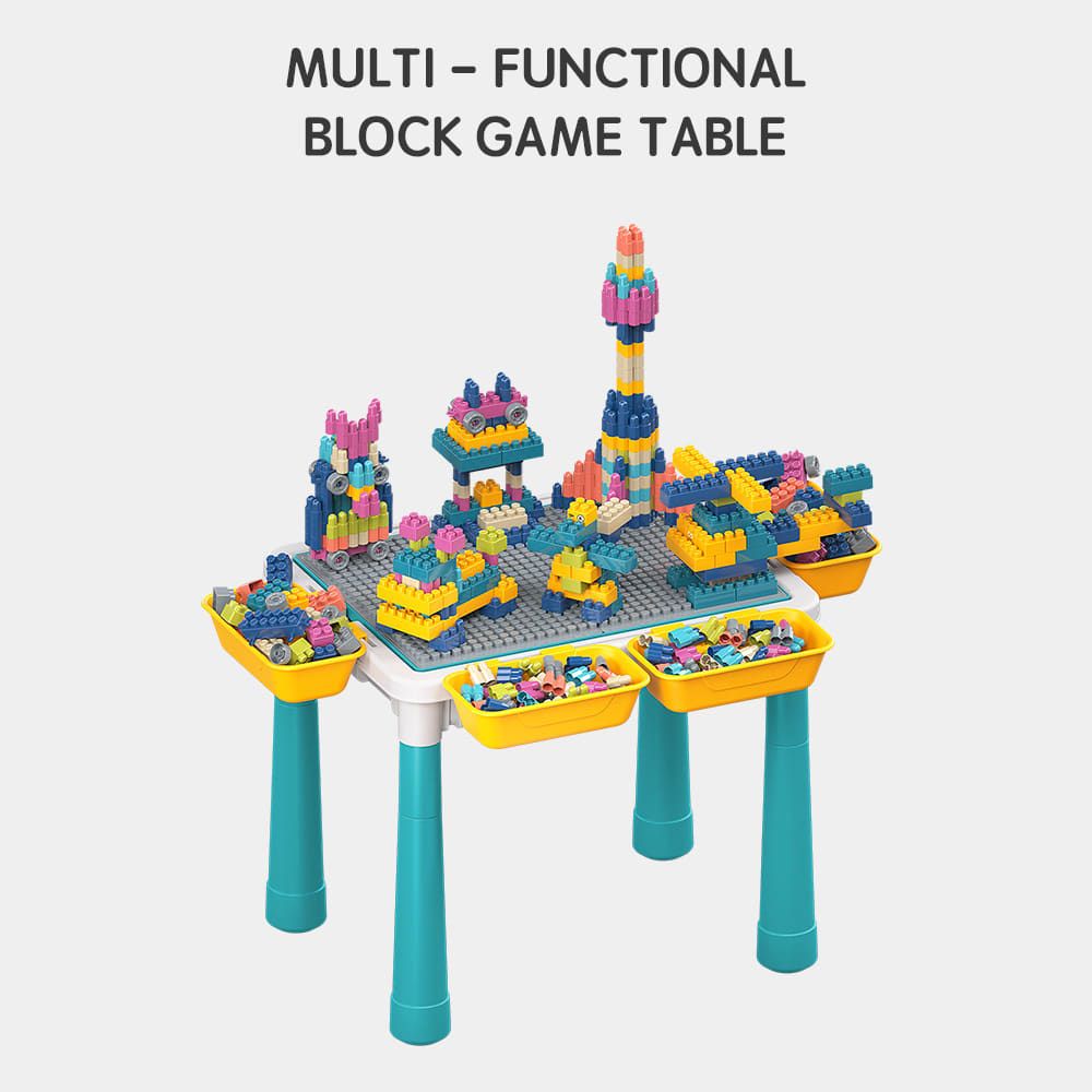 Multifunctional Kids Building Block Table Set with Storage, Compatible with 3-6 Year Olds, Includes Chair and 88-380PCS Colorful Bricks, Ideal for Learning, Drawing, Sand & Water Play (88PCS)