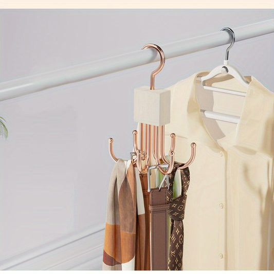 Gold Black rotating hanger, multi-hook hanger, home organisation, storage solution, high-quality hanger, Australian home, space-saving hanger, entryway organiser, wardrobe accessory, sturdy hanger