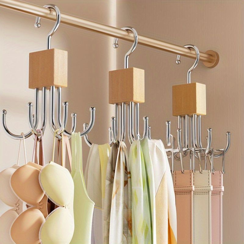 Gold Black rotating hanger, multi-hook hanger, home organisation, storage solution, high-quality hanger, Australian home, space-saving hanger, entryway organiser, wardrobe accessory, sturdy hanger