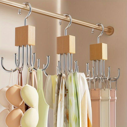 Gold Black rotating hanger, multi-hook hanger, home organisation, storage solution, high-quality hanger, Australian home, space-saving hanger, entryway organiser, wardrobe accessory, sturdy hanger