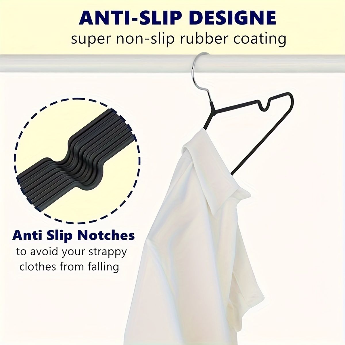 Black Blue plastic-coated metal hangers, non-slip clothes hangers, 50-pack hangers, durable hangers, closet organization hangers, wardrobe hangers, commercial hangers Australia