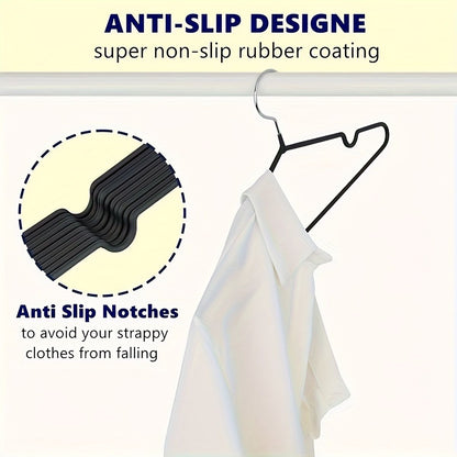 Black Blue plastic-coated metal hangers, non-slip clothes hangers, 50-pack hangers, durable hangers, closet organization hangers, wardrobe hangers, commercial hangers Australia