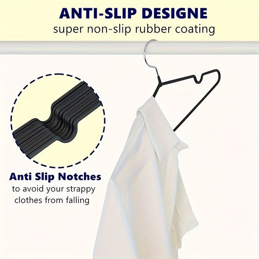 Black Blue plastic-coated metal hangers, non-slip clothes hangers, 50-pack hangers, durable hangers, closet organization hangers, wardrobe hangers, commercial hangers Australia