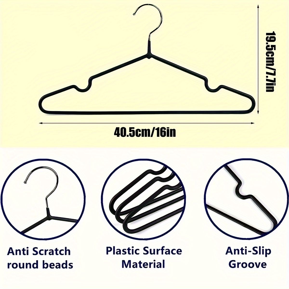 Black Blue plastic-coated metal hangers, non-slip clothes hangers, 50-pack hangers, durable hangers, closet organization hangers, wardrobe hangers, commercial hangers Australia