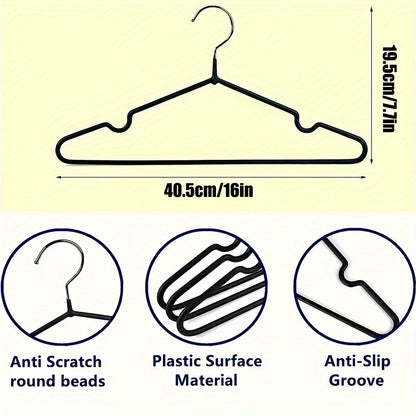 Black Blue plastic-coated metal hangers, non-slip clothes hangers, 50-pack hangers, durable hangers, closet organization hangers, wardrobe hangers, commercial hangers Australia