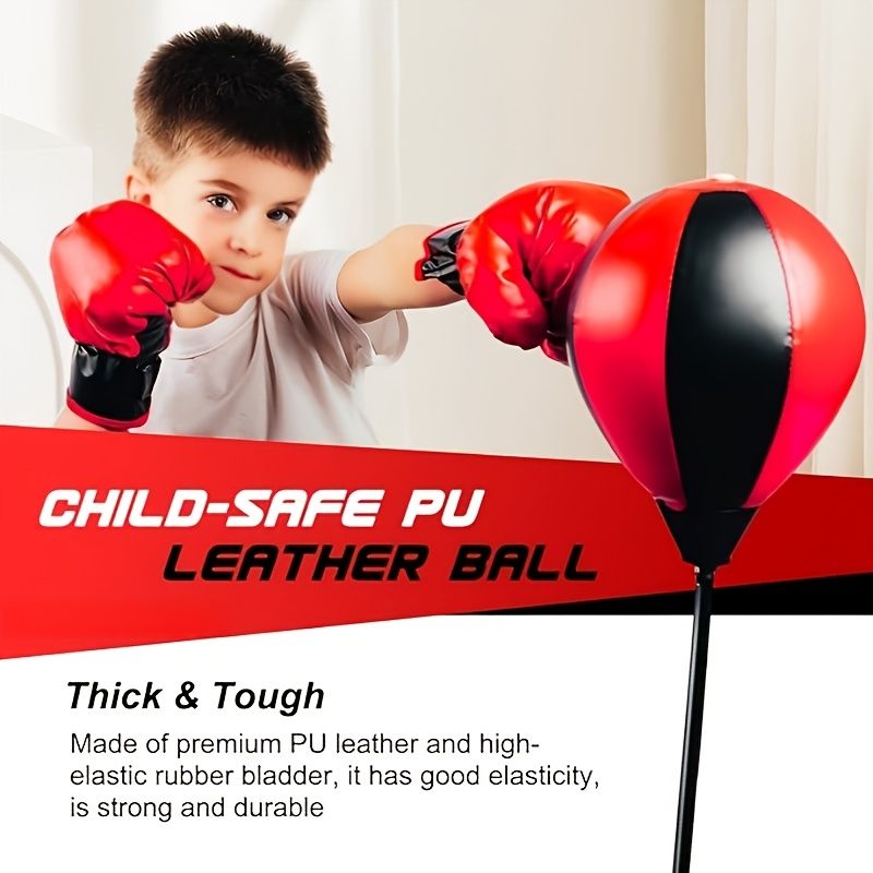 Red kids boxing set, standing punching bag, boxing gloves for kids, kids fitness equipment, boxing for children, Australian kids toys, sports for kids, active play set