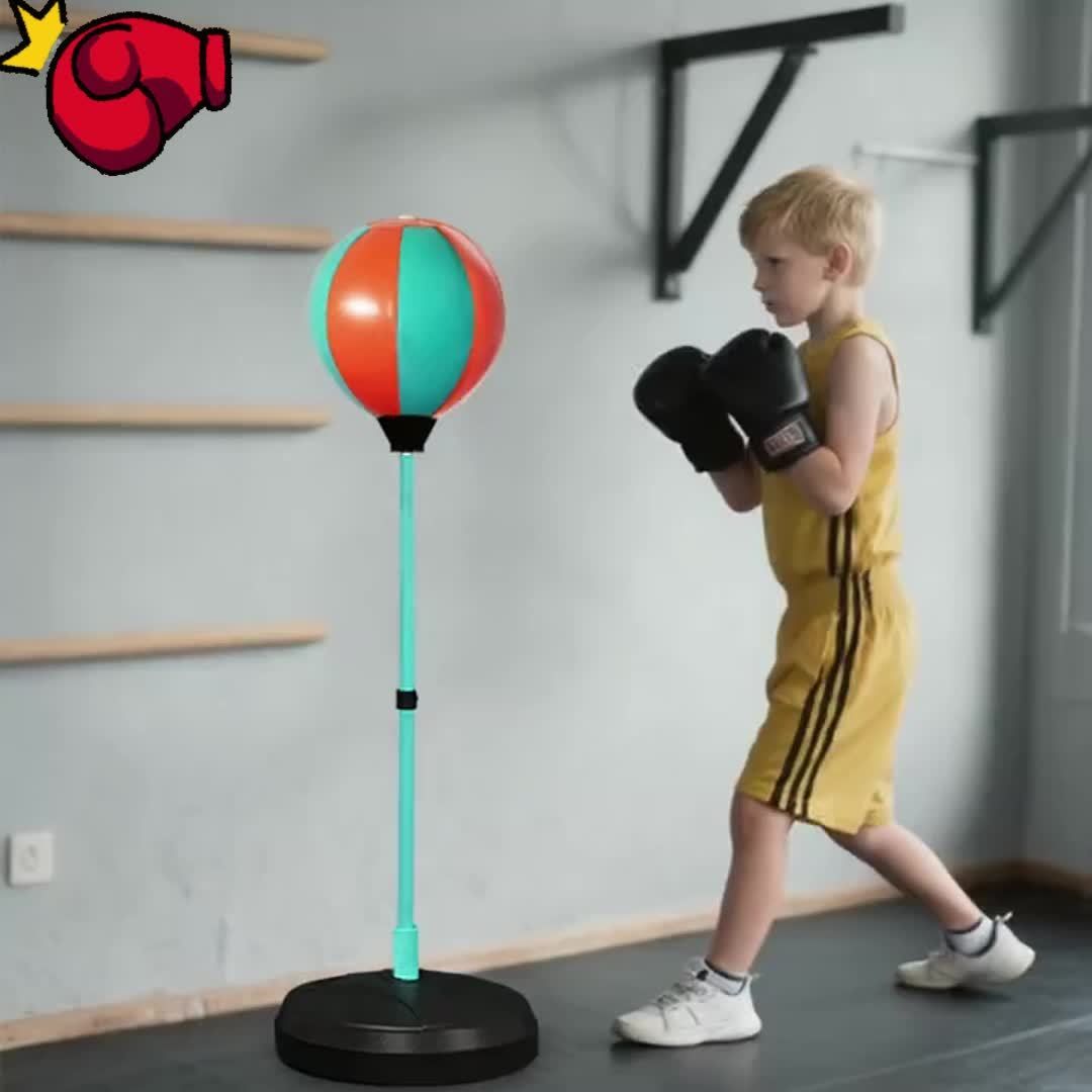 Black kids punching ball, boxing set for kids, martial arts toy for kids, adjustable punching ball, durable punching ball, children's fitness toy, active play equipment Australia