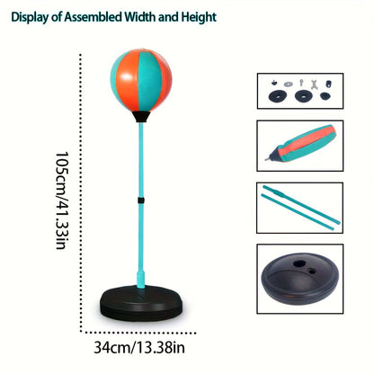 Black kids punching ball, boxing set for kids, martial arts toy for kids, adjustable punching ball, durable punching ball, children's fitness toy, active play equipment Australia