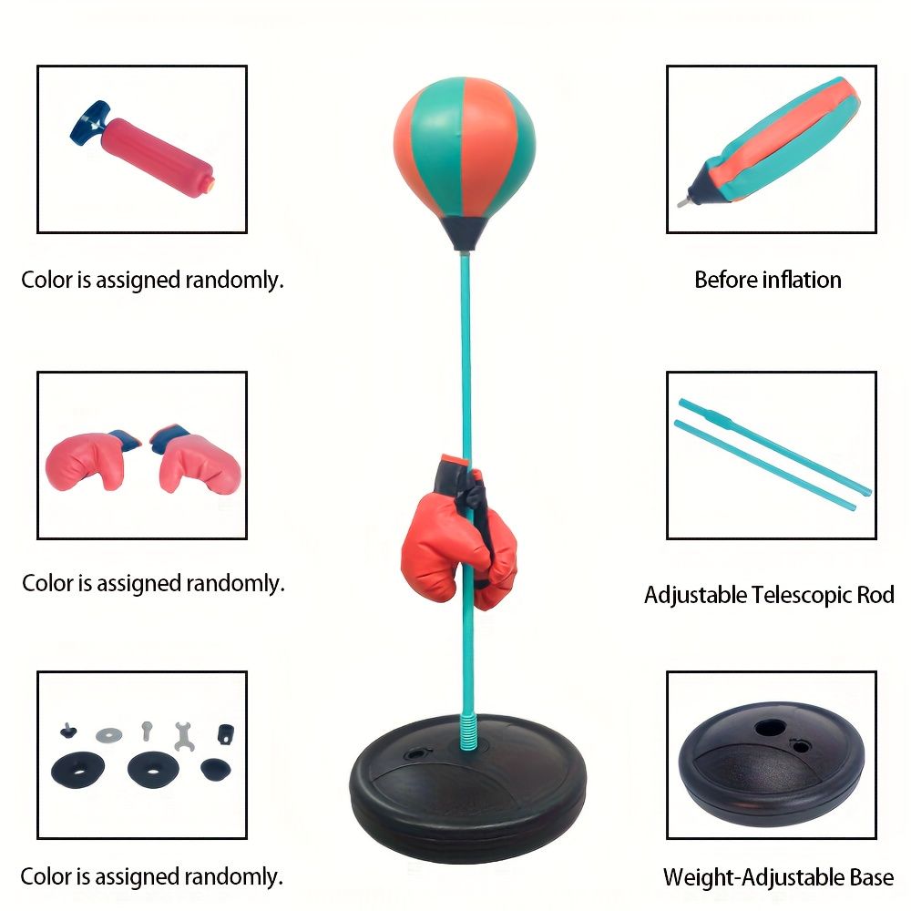 Black kids punching ball, boxing set for kids, martial arts toy for kids, adjustable punching ball, durable punching ball, children's fitness toy, active play equipment Australia