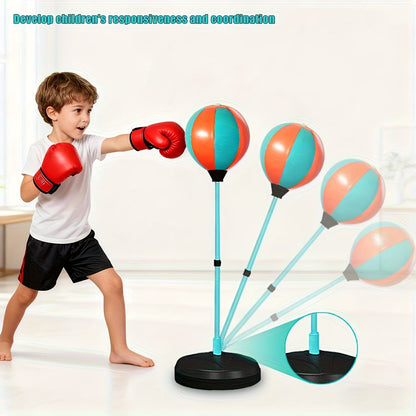 Black kids punching ball, boxing set for kids, martial arts toy for kids, adjustable punching ball, durable punching ball, children's fitness toy, active play equipment Australia