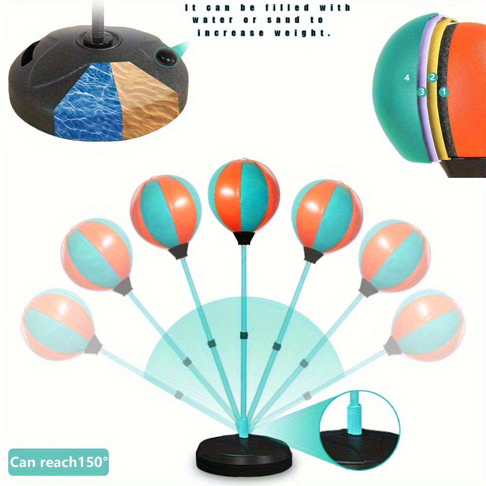 Black kids punching ball, boxing set for kids, martial arts toy for kids, adjustable punching ball, durable punching ball, children's fitness toy, active play equipment Australia