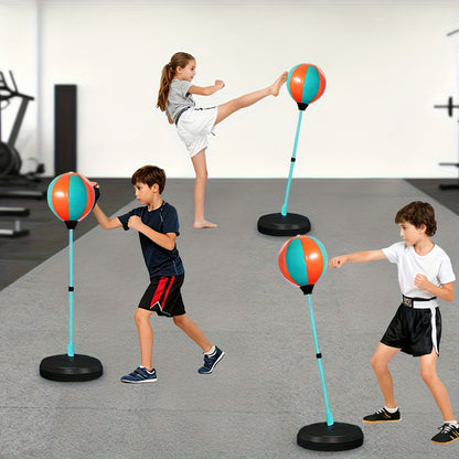 Black kids punching ball, boxing set for kids, martial arts toy for kids, adjustable punching ball, durable punching ball, children's fitness toy, active play equipment Australia