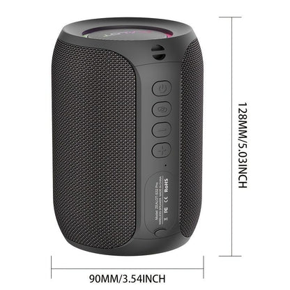 Portable Bluetooth Speaker Compact Speaker High-Quality Sound Long Battery Life - Black - Size 90-93-128mm