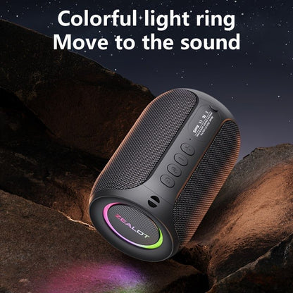 Portable Bluetooth Speaker Compact Speaker High-Quality Sound Long Battery Life - Black - Size 90-93-128mm