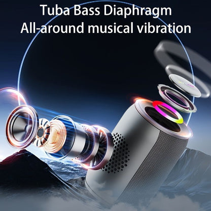 Portable Bluetooth Speaker Compact Speaker High-Quality Sound Long Battery Life - Black - Size 90-93-128mm