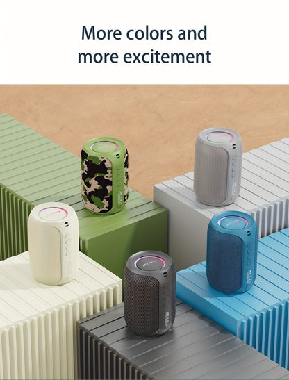 Portable Bluetooth Speaker Compact Speaker High-Quality Sound Long Battery Life - Black - Size 90-93-128mm