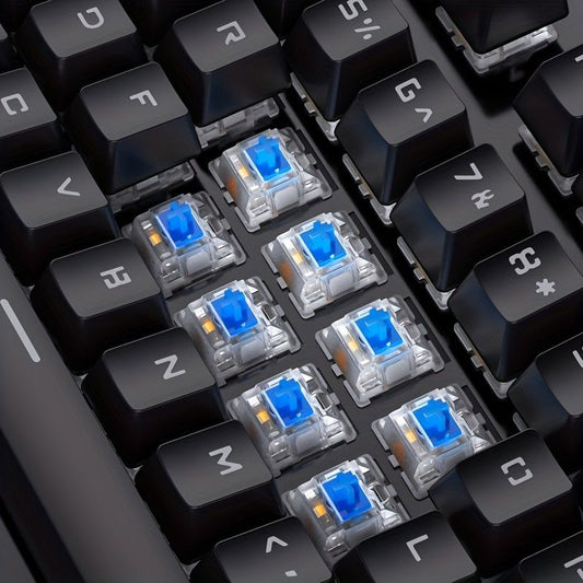 Black Magenta RGB mechanical keyboard, colourful keyboard, marquee light keyboard, gaming keyboard Australia, backlit mechanical keys, USB mechanical keyboard, tactile keyboard for work and play