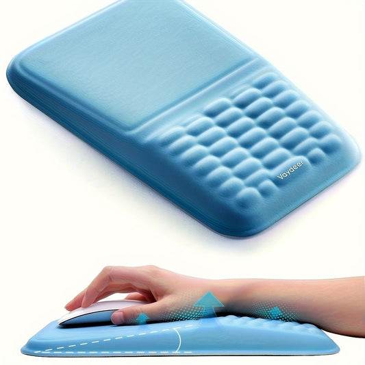 Blue Vaydeer Ergonomic Mouse Pad with Cushioned Wrist Rest and Smooth Tracking Surface