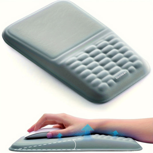Gray Vaydeer Ergonomic Mouse Pad with Cushioned Wrist Rest and Smooth Tracking Surface