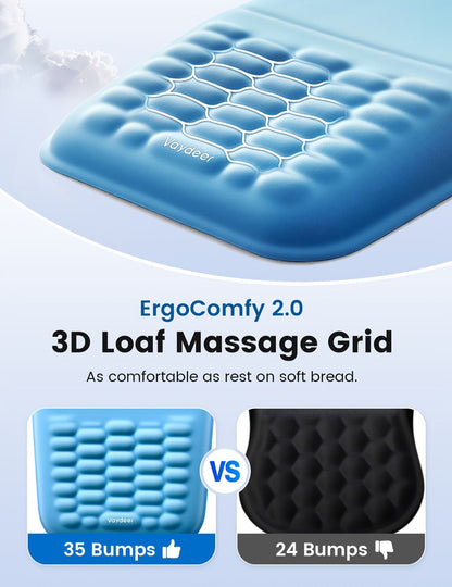 Gray Vaydeer Ergonomic Mouse Pad with Cushioned Wrist Rest and Smooth Tracking Surface