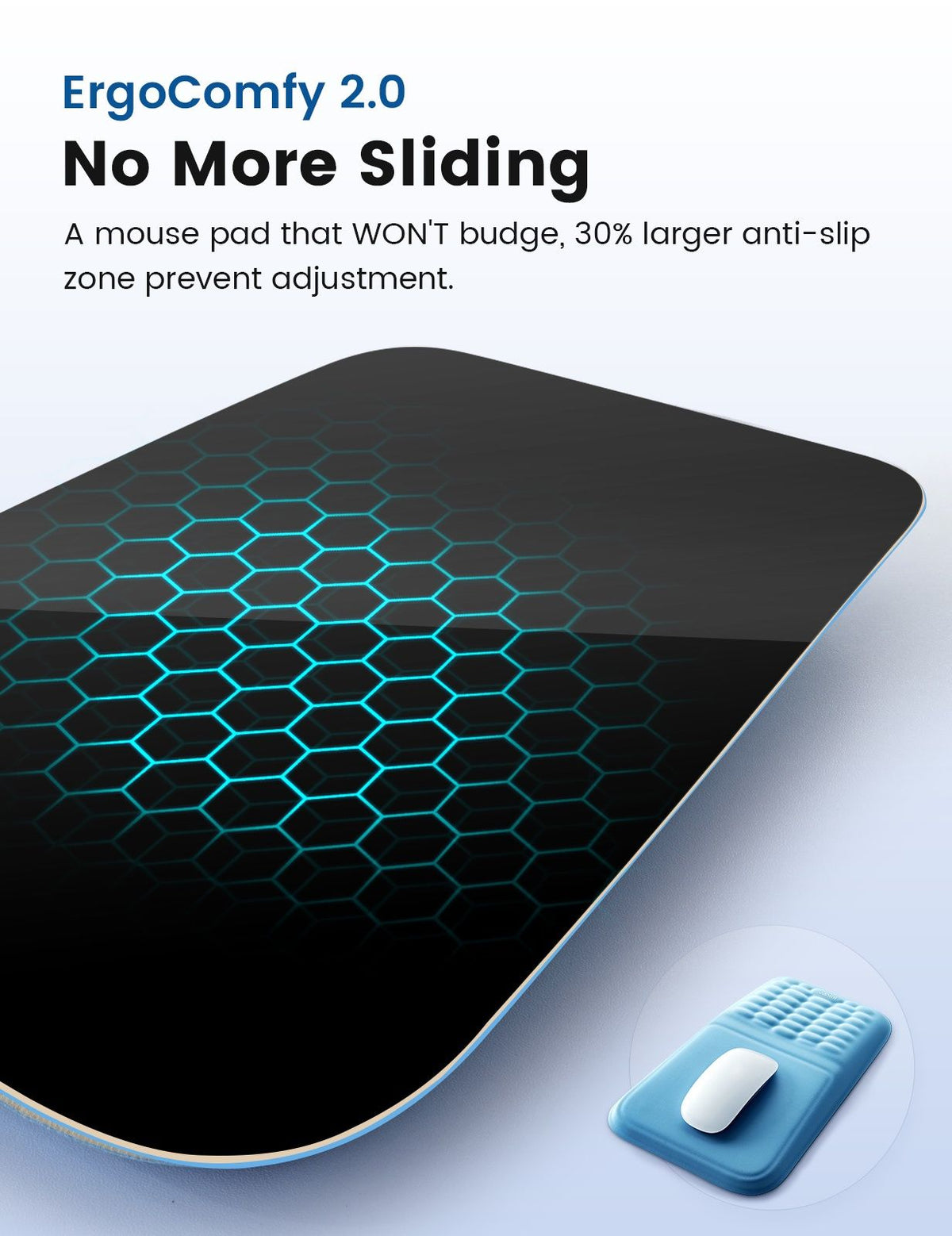 Black ergonomic mouse pad, Vaydeer, mouse accessories, computer accessories, wrist rest mouse pad, smooth tracking mouse pad, Australia office supplies, gaming mouse pad