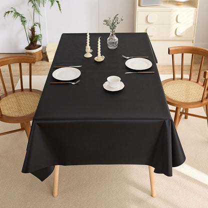 Rectangle Tablecloth Waterproof Spillproof Wrinkle Free Table Cloth, Kitchen Dining Tabletop Decoration, Fabric Table Cover for Outdoor and Indoor Use, 140x180cm, Black