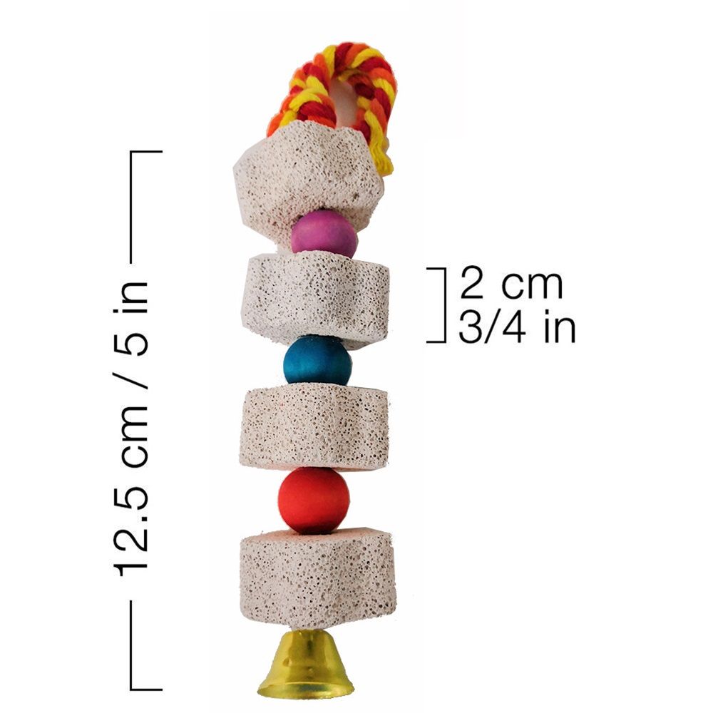 2 Pack Chicken Chewing Toy, Chick Beak Grinding Calcium Stone with Bells, Cage Accessories for Bird Parrot Cockatiel Parakeet Budgies Rat Hamster
