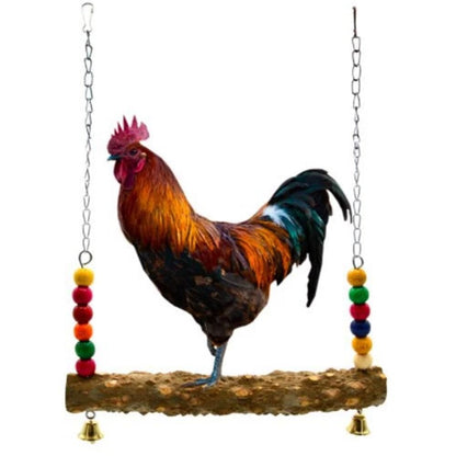 2pcs Chicken Bird Swing,Chicken Perch,Natural Wooden Swing Toys,Wood Stand for Chick,Safe and Relief of Stress,Chicken Coop Accessories