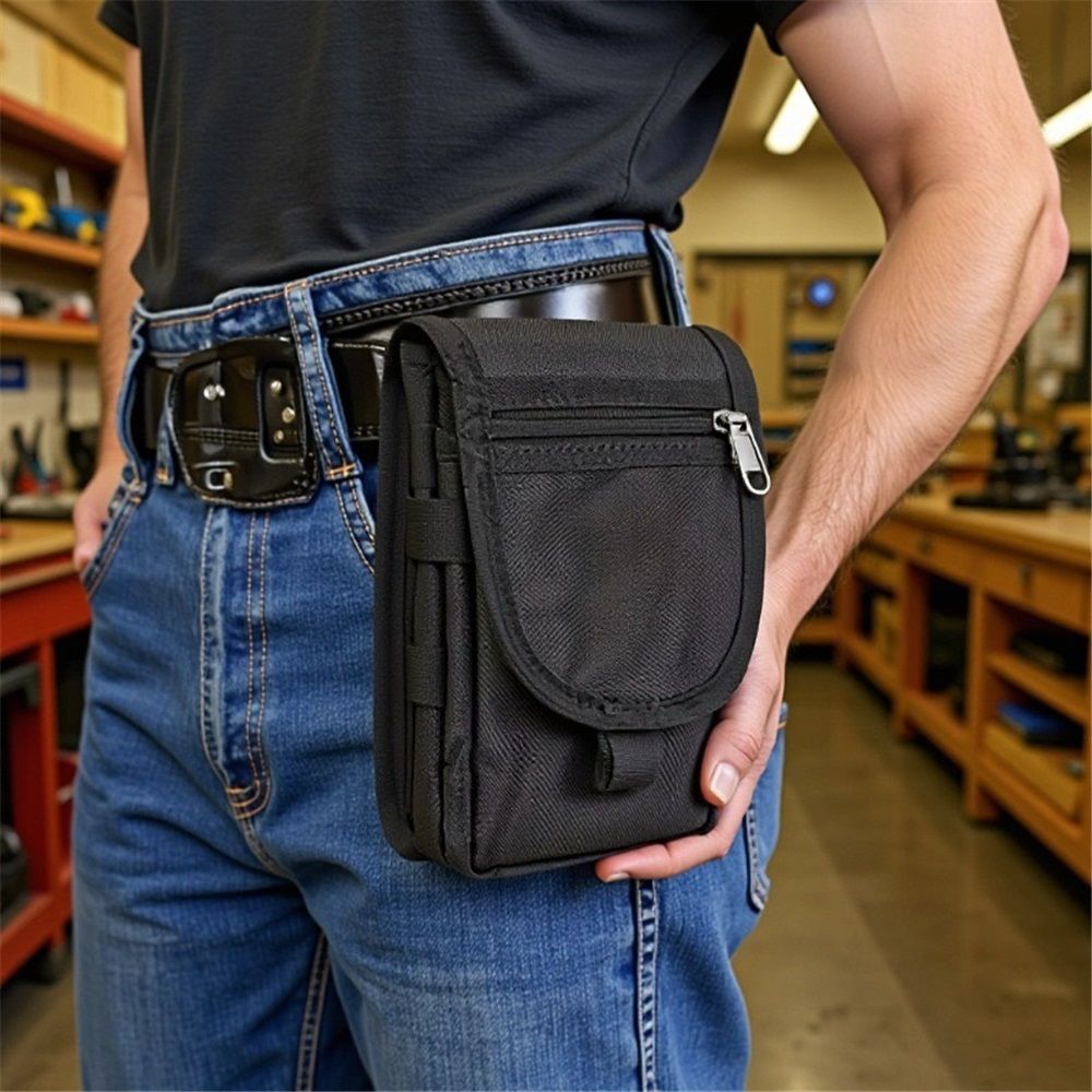 2pcs Dual Phone Holster with Belt Clip,Large Belt Smartphone Pouch for Men,Multi-Function Compatibility Mobilephone Case for Daily Use（black）