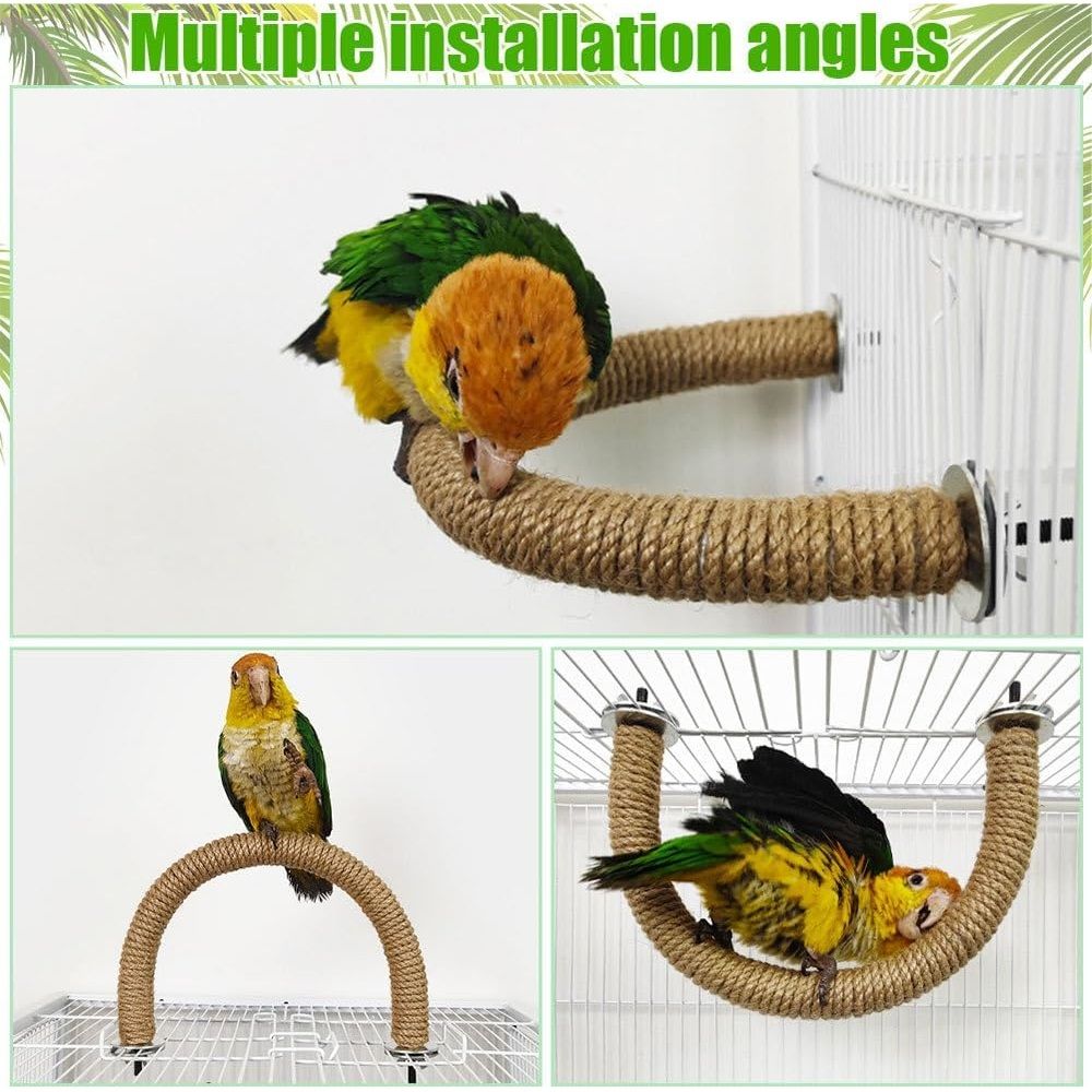 Parrots Grinding Scratchers Perch Cage Mount Bird Stand Cage Toy Rod Swing Rack Toy Grinding Perch Supplies Bird Rope Perches