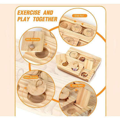 Wooden Bird Foraging Puzzle Toys for Parrots, Parakeet, Cockatiel, Sun Conures - Birds Interactive Mental Enrichment Toy,
