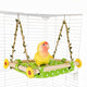 Bird Nest for Cage Parakeets Sleeping Bed Hanging Bird Hammock Parrot Bed Nest Wooden Perch Stand Swing for Lovebird, Small Pets-（square）
