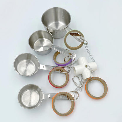 Durable bird parrot pot and bag toy, pullable stainless steel cup and cardboard ring toy, suitable for mini cockatoos, grey parrots, and cockatoos