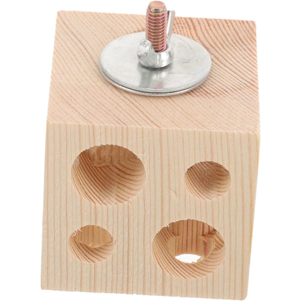 Bird Wooden Block Puzzle Parrot Chicken Foraging Toys, Small Animal Shredding Teething Parakeet Cockatiel Conure Budgie Cage Toys（5.2*5.2*5.2cm）