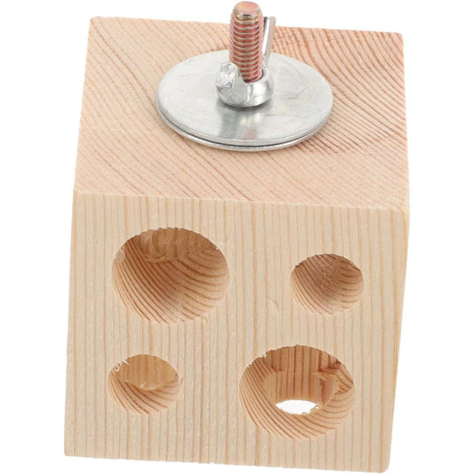 Bird Wooden Block Puzzle Parrot Chicken Foraging Toys, Small Animal Shredding Teething Parakeet Cockatiel Conure Budgie Cage Toys（5.2*5.2*5.2cm）