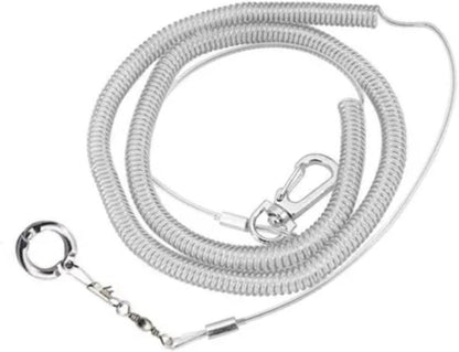 2pcs Parrot Flying Rope,3m Ultra Light Anti Bite Portable Bird Flying Training Leash Parrot Foot Chain Pet Bird Supplies for Macaw Greys Parakeet Cockatoo（Foot Ring No. 4）