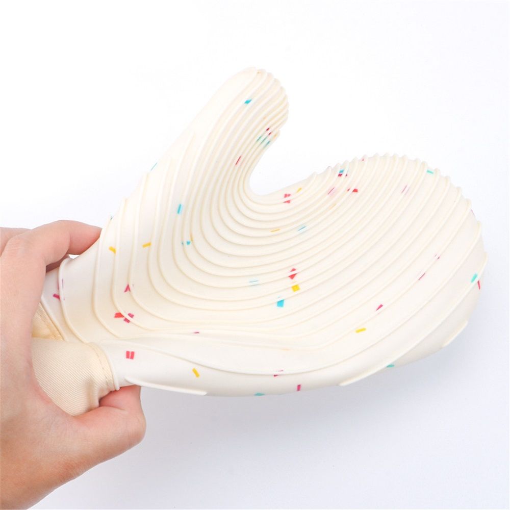 Set of 2 Silicone Oven Mitts Waterproof Shell Oven Mitts for Kitchen for Heat Degrees Washable Kitchen Mittens with Cotton Lining for Cooking Baking Grilling Microwave(Candy White)