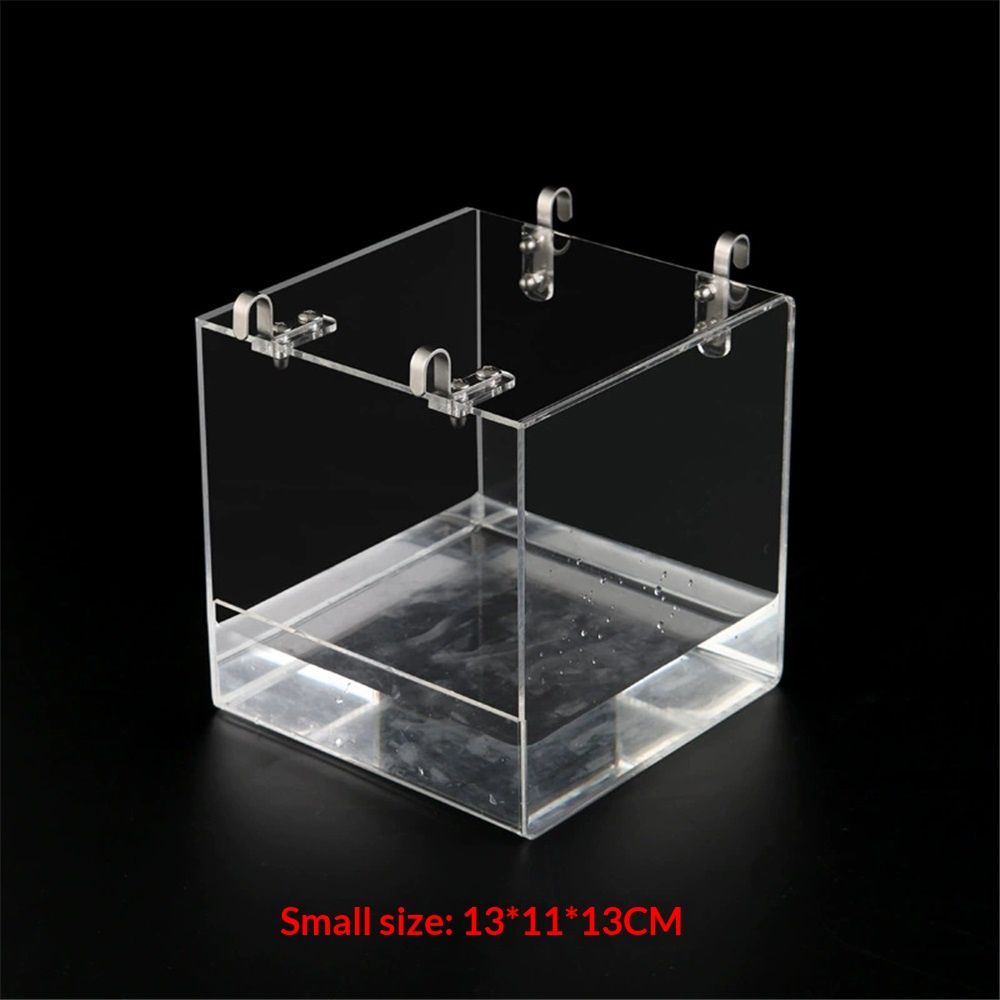 Hanging Bird Bath Cube Bird Bathtub Bath Shower Box Bowl Cage Accessory for Little Bird Canary Budgerigar Parrots Crested Myna Cockatiel Lovebird Parakeet Bath (Small)
