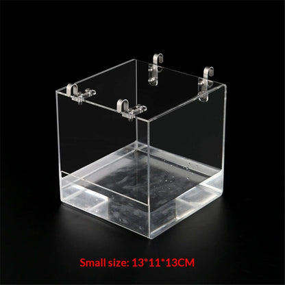 Hanging Bird Bath Cube Bird Bathtub Bath Shower Box Bowl Cage Accessory for Little Bird Canary Budgerigar Parrots Crested Myna Cockatiel Lovebird Parakeet Bath (Small)