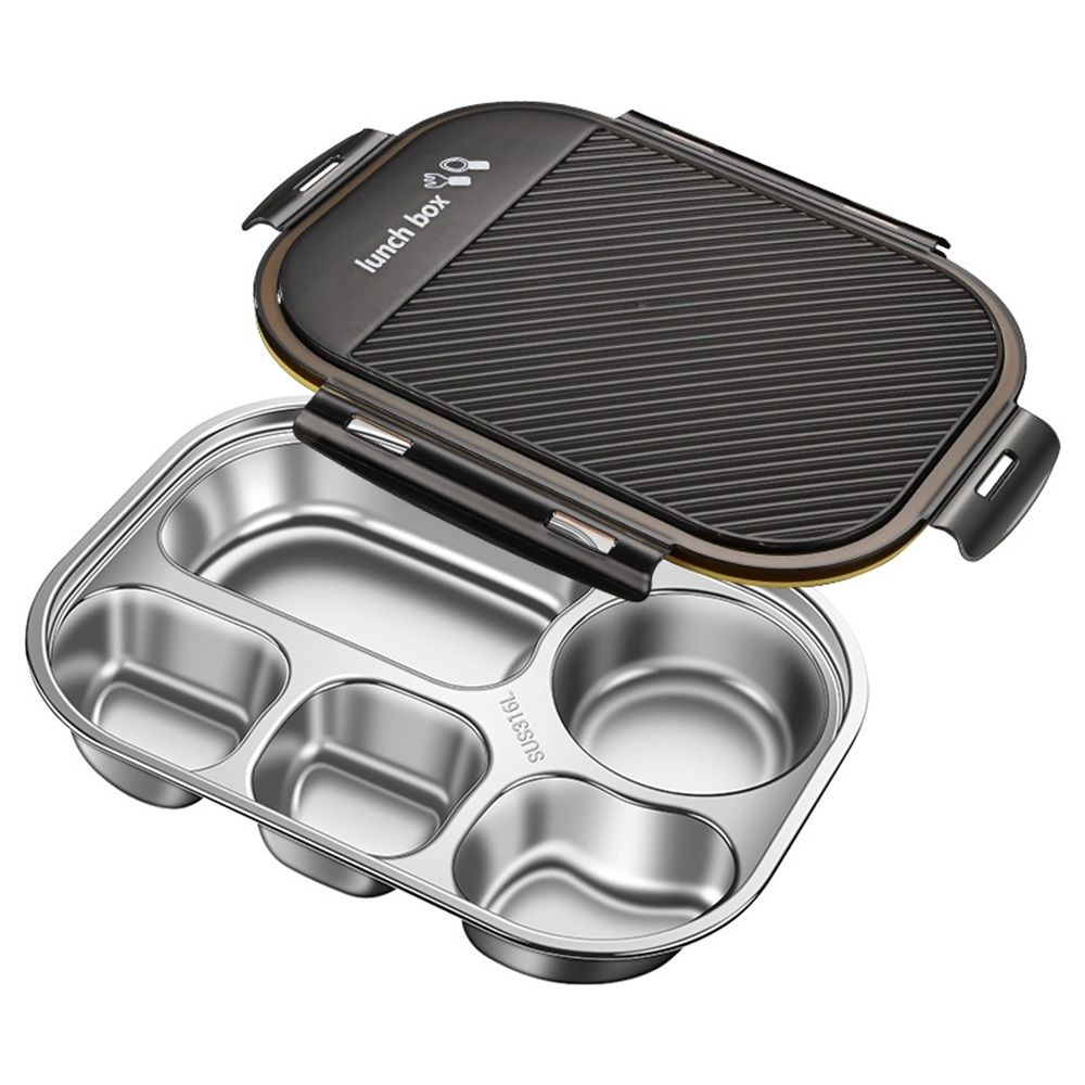 Stainless Steel Bento Box for Kids & Adults - Leakproof 4 Compartment Lunch Container - Stainless Steel Lunch Box Kids - Ideal for School, Office & Outdoor