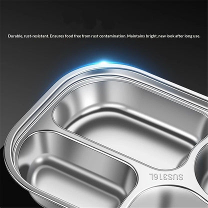 Stainless Steel Bento Box for Kids & Adults - Leakproof 4 Compartment Lunch Container - Stainless Steel Lunch Box Kids - Ideal for School, Office & Outdoor