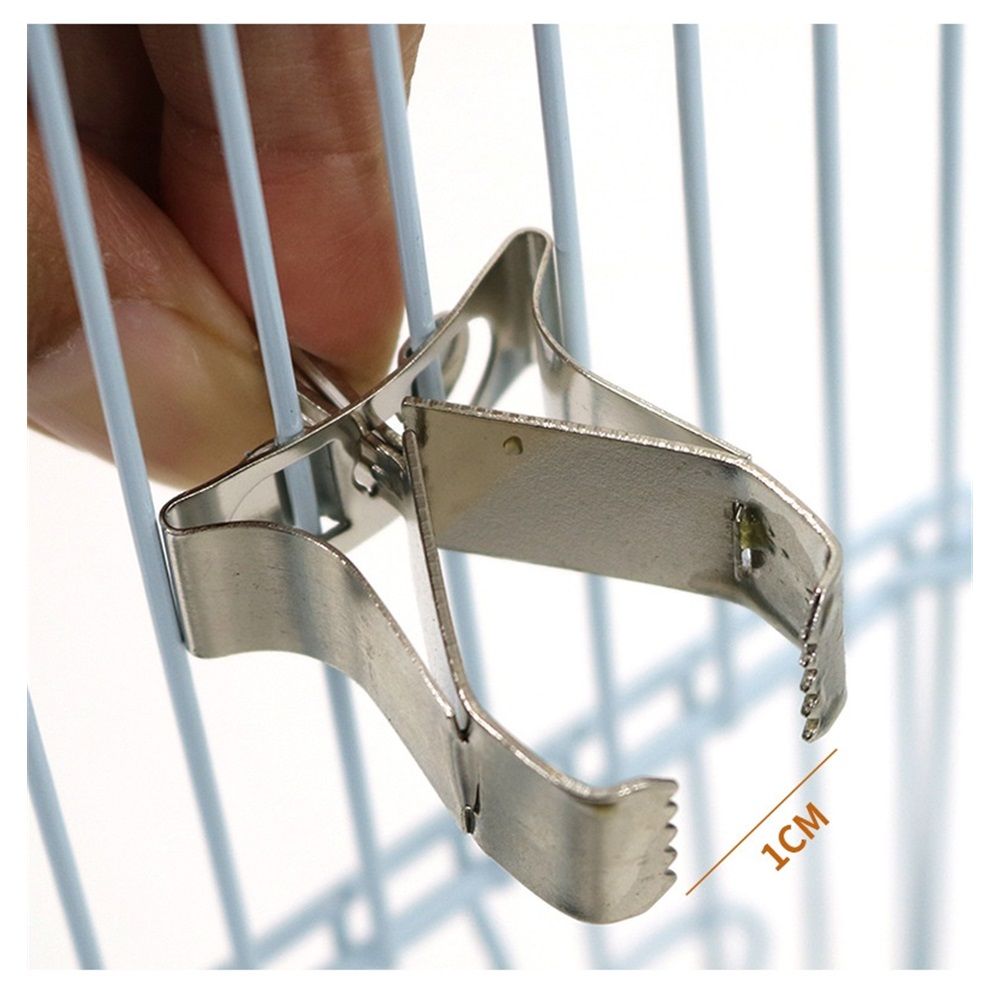 6 pcs Stainless Steel Clips Pet Feeder Bird Food Holder Parrot Cage Supplies Pet Supply Cuttlebone Clamp Clamps Birds Cage Food Clip Parrot Fixed Birdcage Fruit Fork